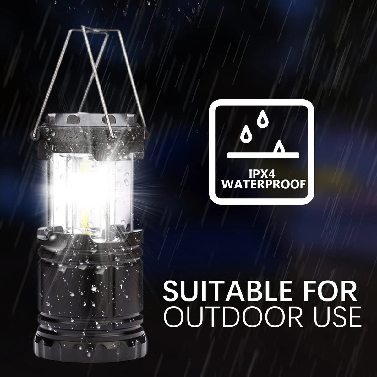 4 Pack Camping Lantern with 30 LED Bulbs and COB Flashlight B78015