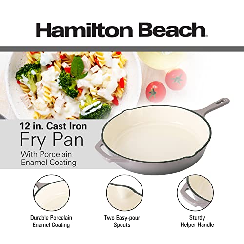 Cream Enameled Cast Iron Fry Pan 10-Inch Y827
