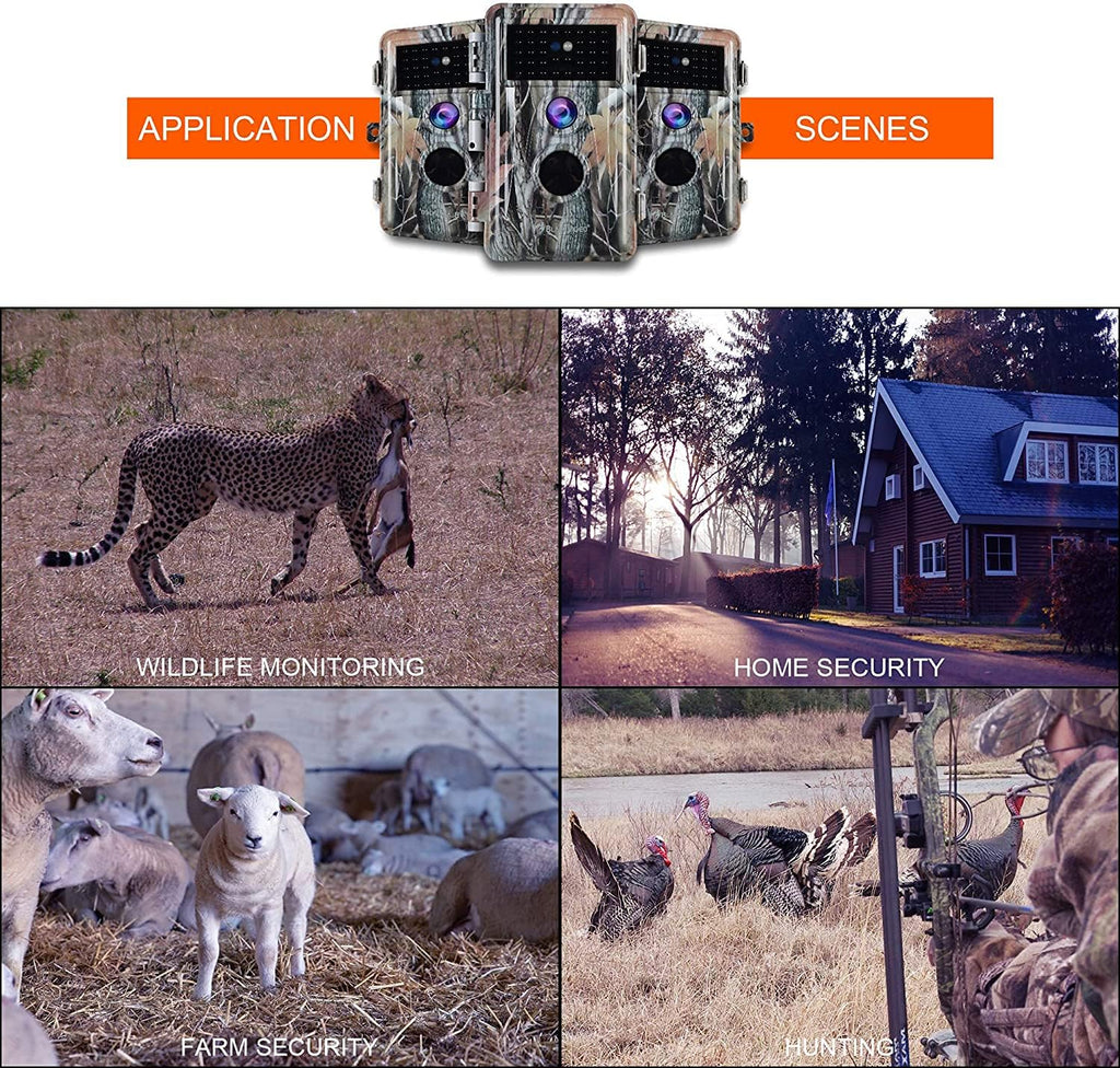 2-Pack Night Vision Trail Cameras 24MP 1296P IP66 Waterproof N979374