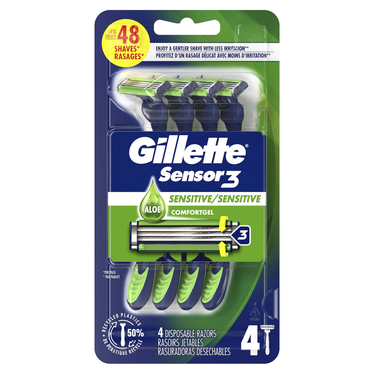 Men's Disposable Razor, 4 Razors V618881