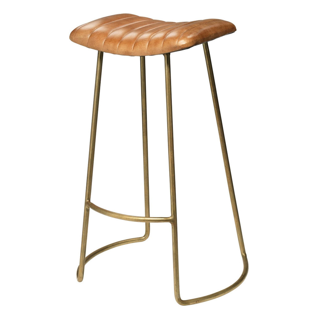 Gold and Brown Leatherette Bar Stool B313