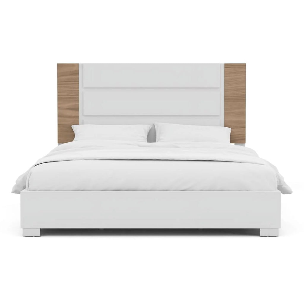 White Wood 3pc Queen Bedroom Set with 2 Nightstands I3654