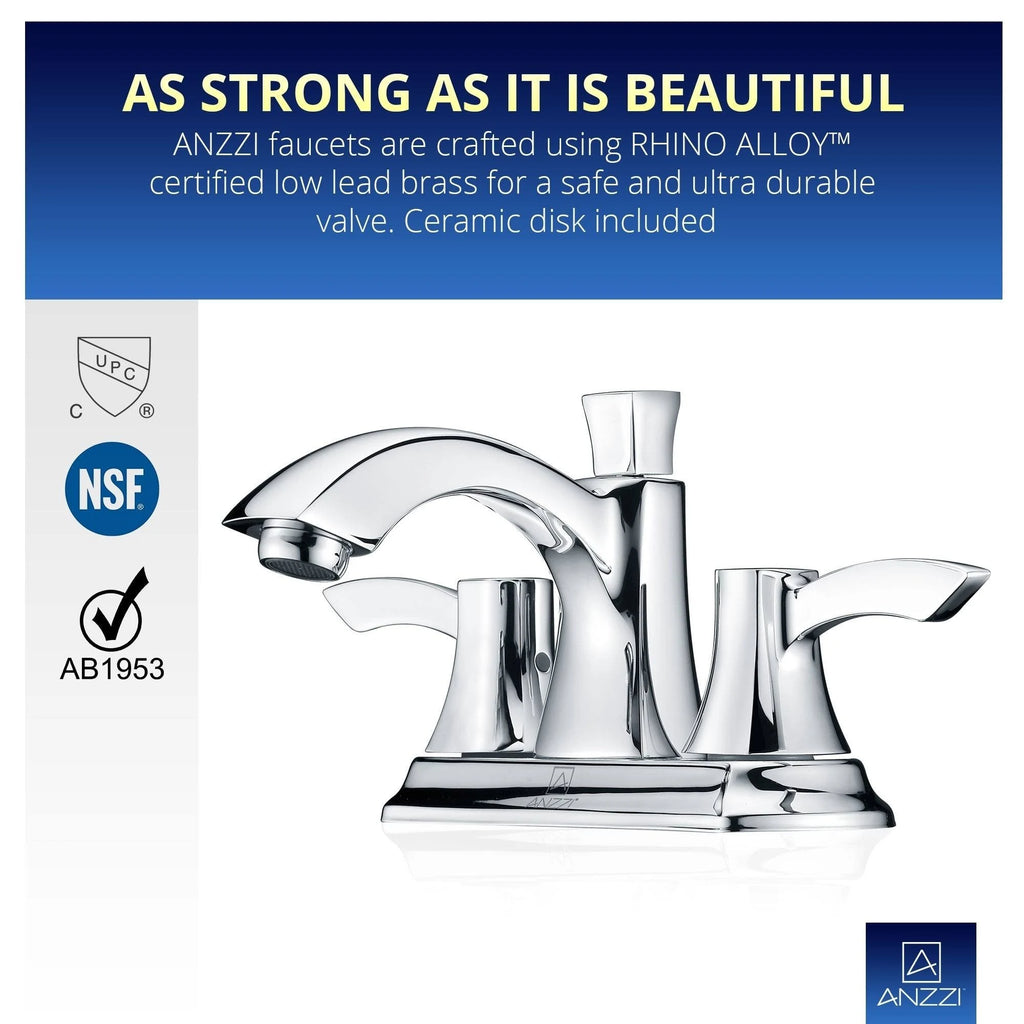 Polished Chrome 2-Handle Bathroom Sink Faucet N815