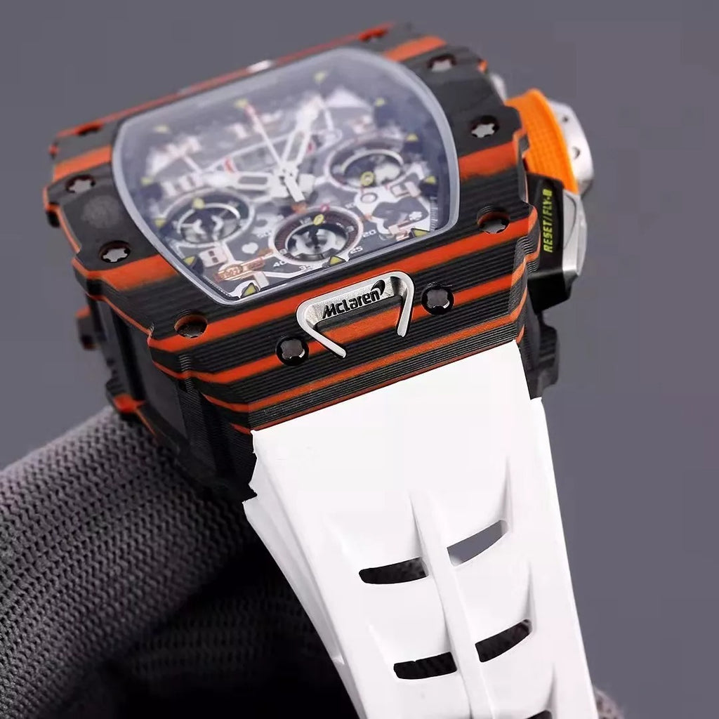 Black Orange Skeleton Dial Watch Y83638