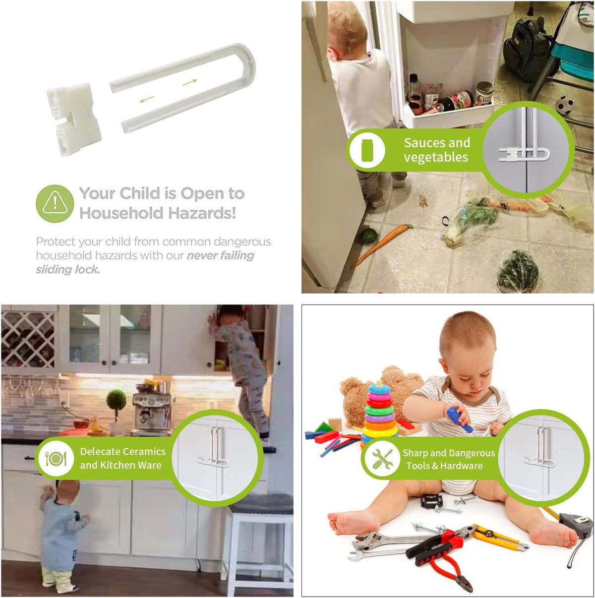 Child Safety Cabinet Locks Drawer Locks 10-Pack T521