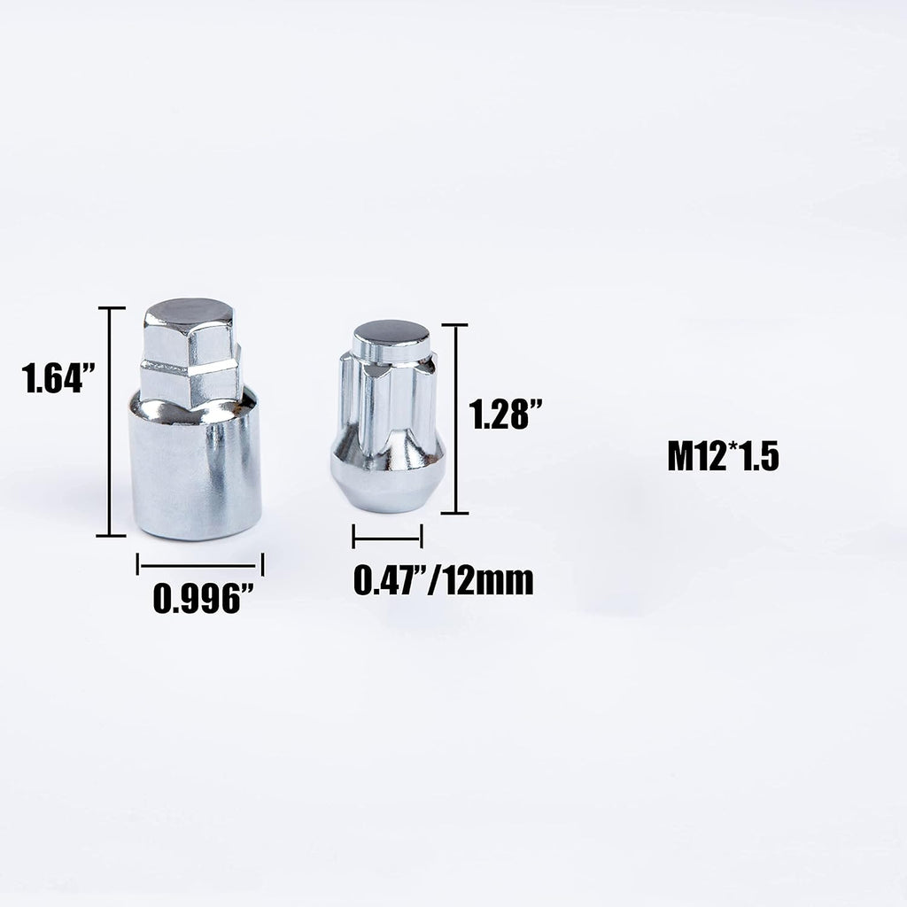 Wheel Locking Nuts Set of 4 with Wheel Lock Key Pouch Pack of 2 C14870