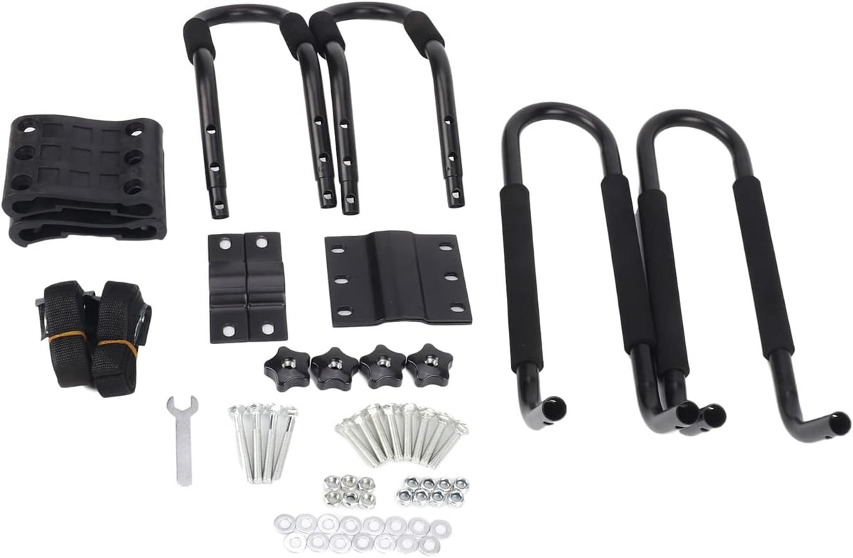 2PCS J-Bar Kayak Roof Rack with 2 7.2Ft Ratchet Lashing Straps V808