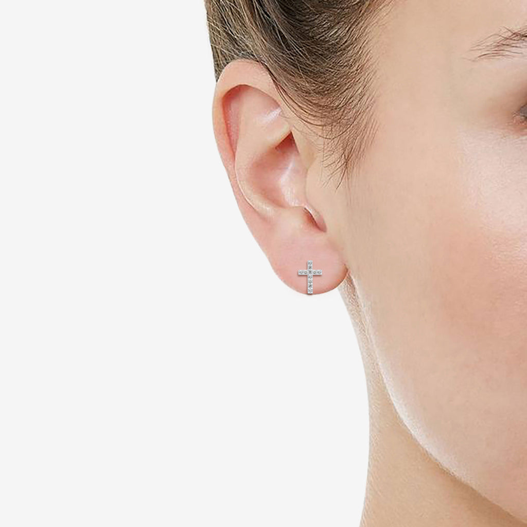 1/4 CTW Real Diamond Stud Earrings in 925 Sterling Silver T7880
