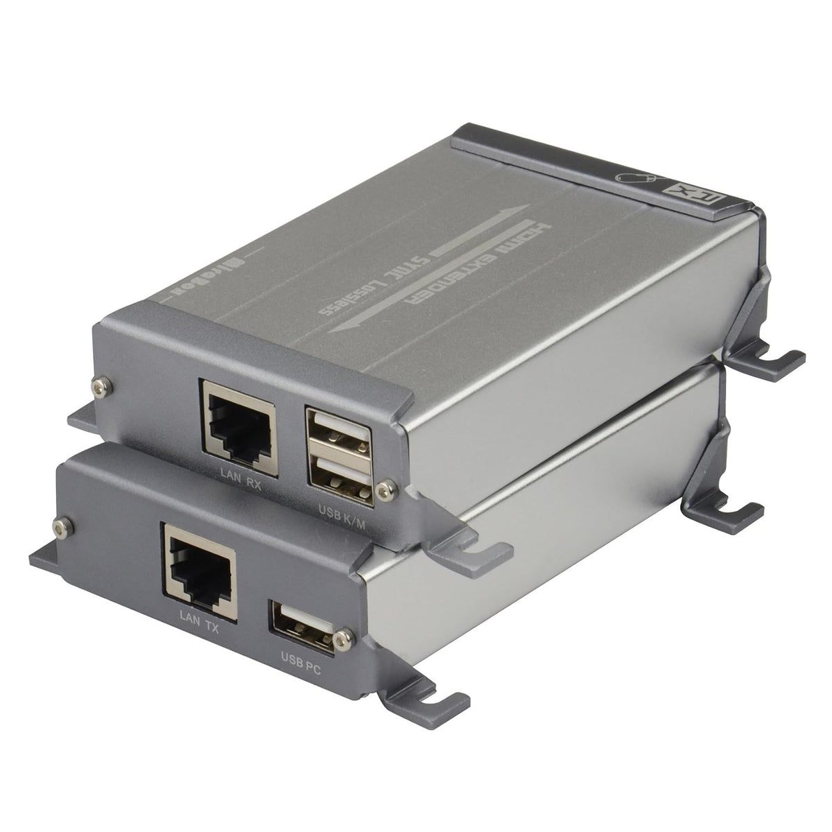 HDMI USB KVM Extender, 80m 1080P@60Hz Over Rj45 Cat5 Cat5e Cat6 Cat6e, USB2.0 * 2, Transmitter and Receiver X818359