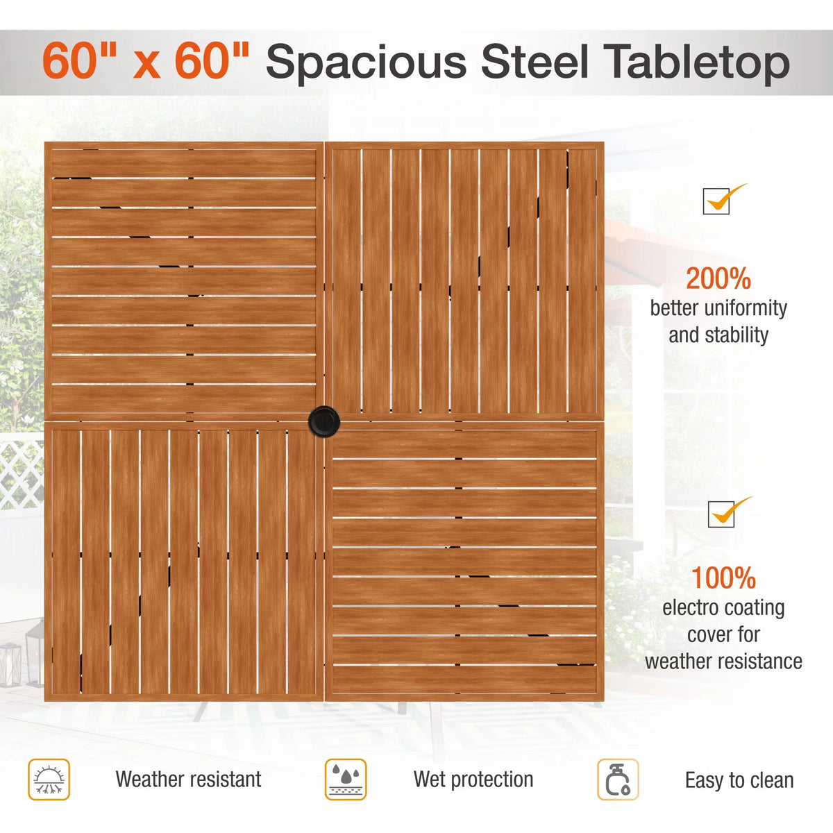 9-piece Outdoor Patio Dining Set with Metal Table and Wicker Rattan Chairs A62639