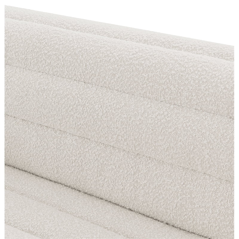 Cream Boucle Fabric Loveseat H2468