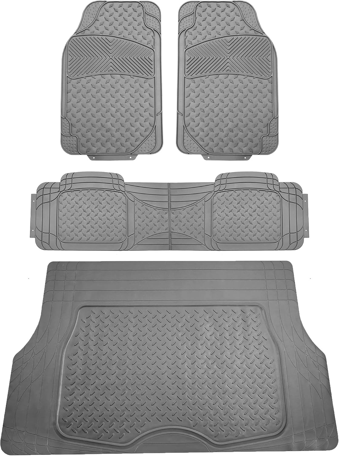 Beige Trimmable All Weather Car Floor Mats with Cargo Liner F1180