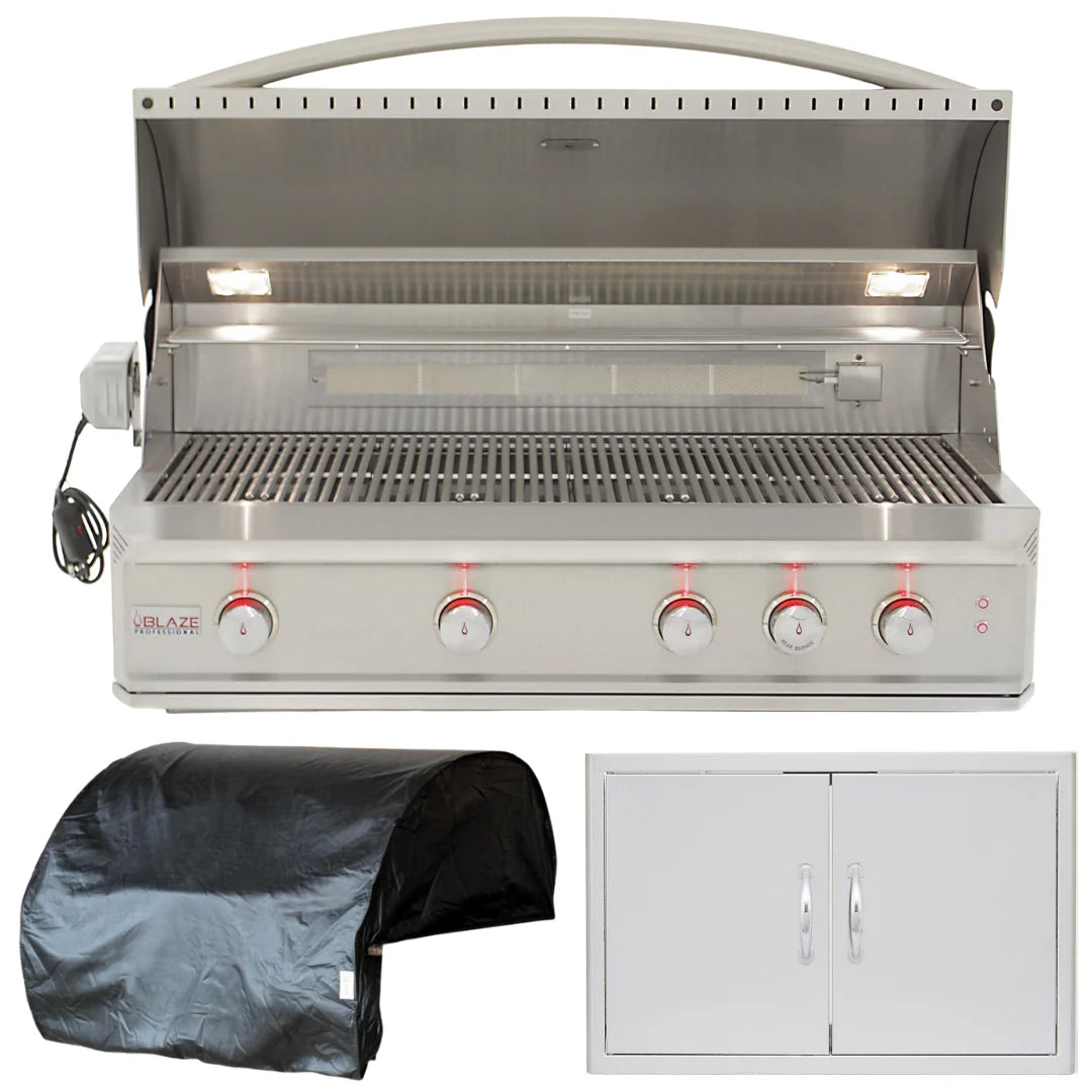 44 in. Propane Gas Grill 3 Piece Package Y120479