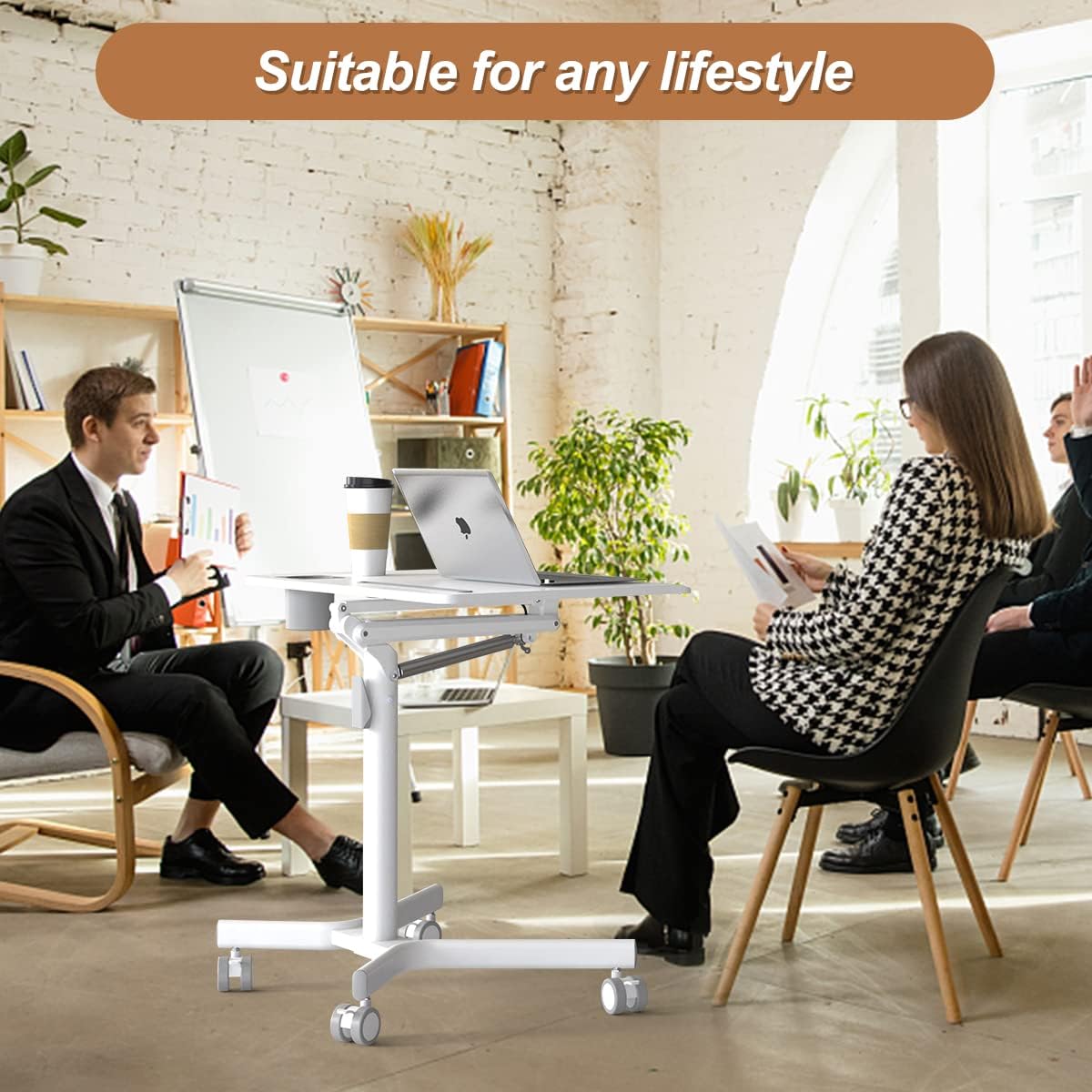 Portable Height Adjustable Laptop Desk with Wheels C86105