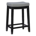 Gray Faux Leather Wood Backless Counter Stool N780697