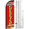 PHILLY CHEESESTEAK 15 Ft Tall Windless Swooper Flag Feather Banner Sign Kit N4936