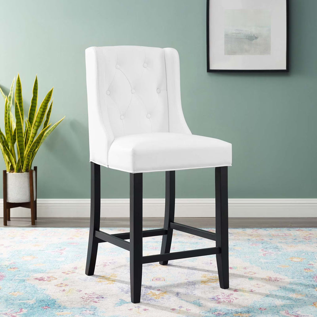 White Faux Leather Counter Stool A1372
