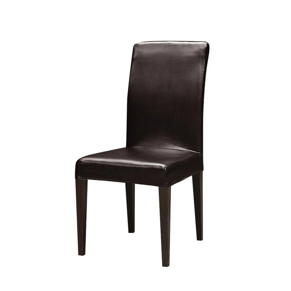 Brown Waterproof Oilproof Stretch PU Leather Dining Chair Covers Set of 4 W225