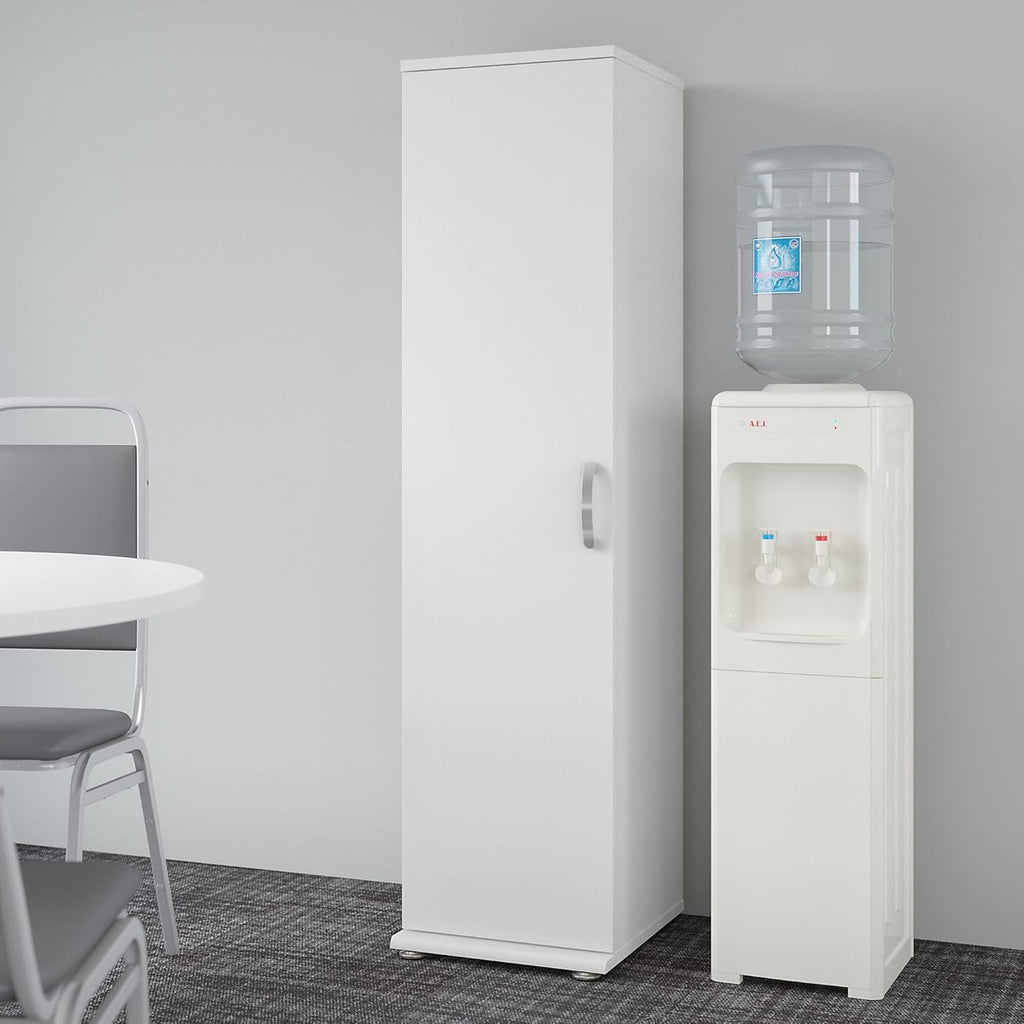 White Storage Cabinet with Door and Shelves G41745