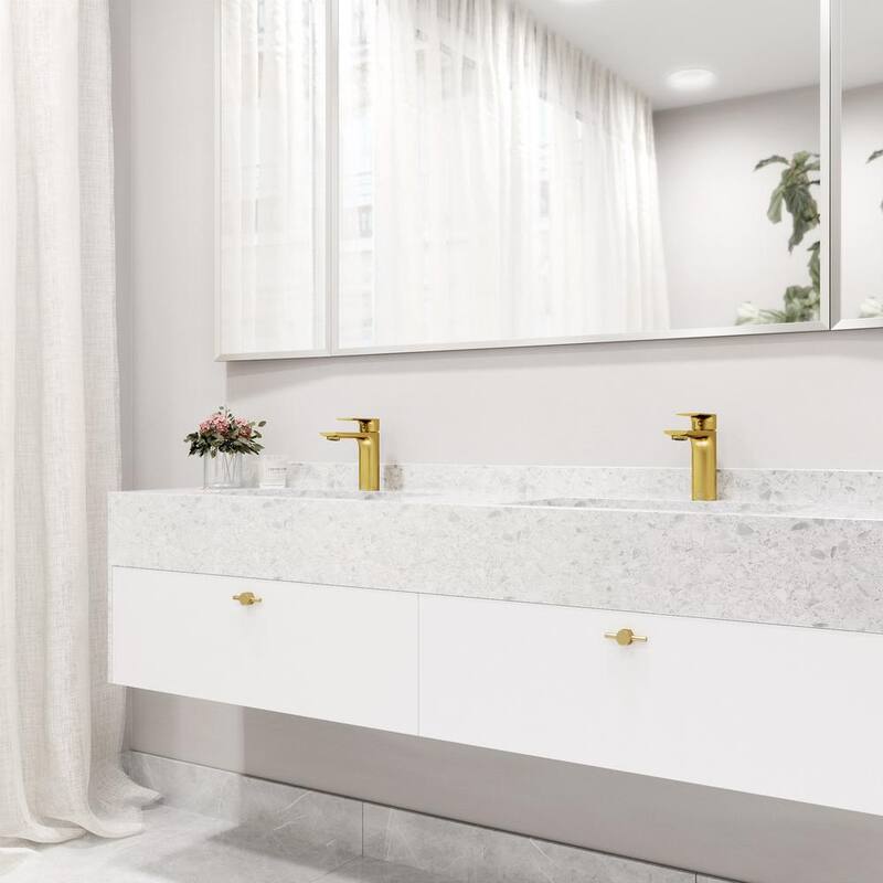 Single Handle Single-Hole Bathroom Faucet Matte Brushed Gold G276910