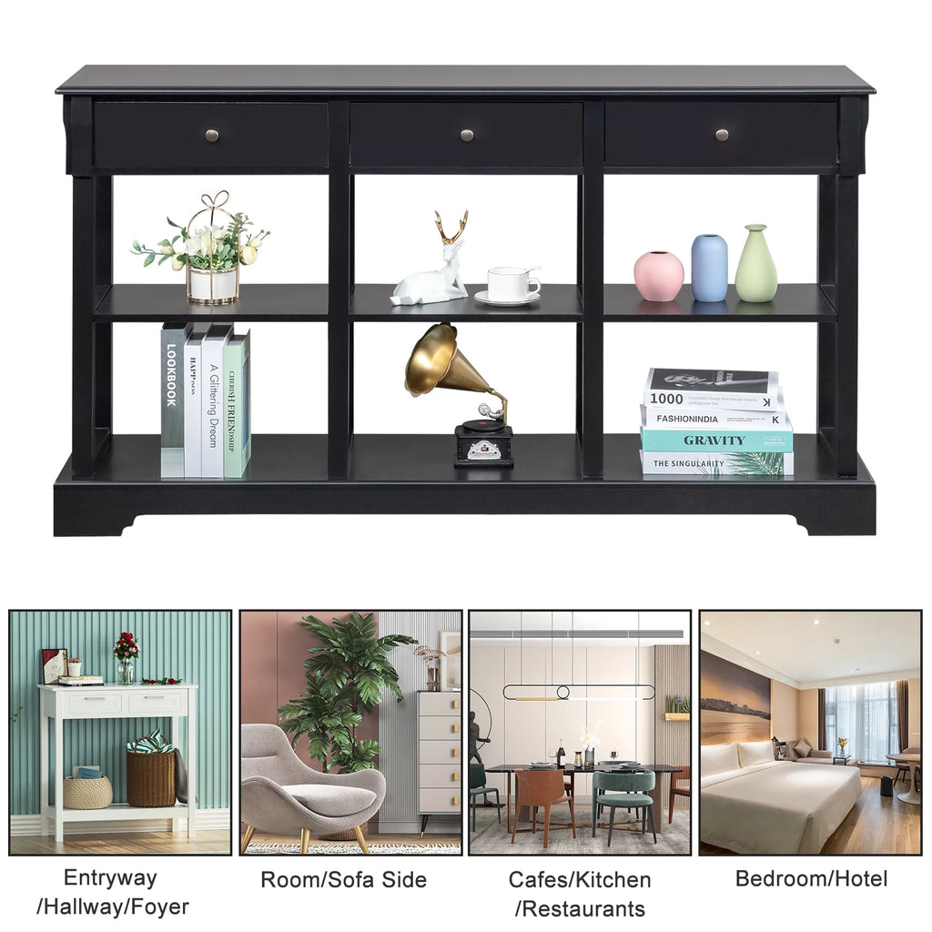 Console Table with Drawers and Shelves D35104