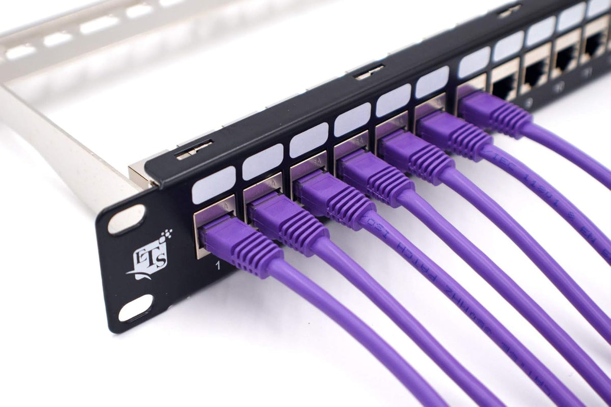 24-Port CAT6A FTP Shielded 1U Patch Panel V384