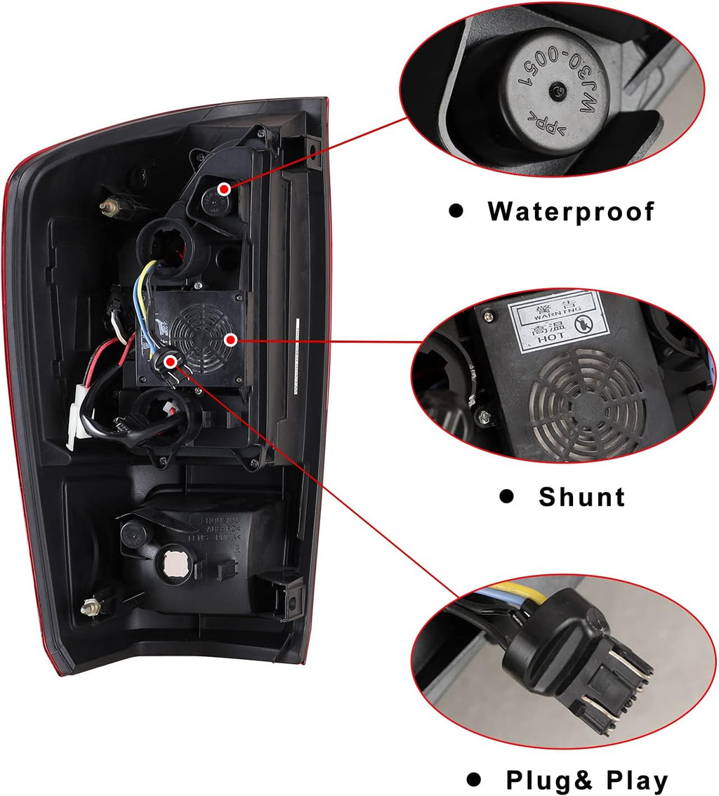 Black Housing Red Lens LED Tail Lights for Toyota Tacoma P332339