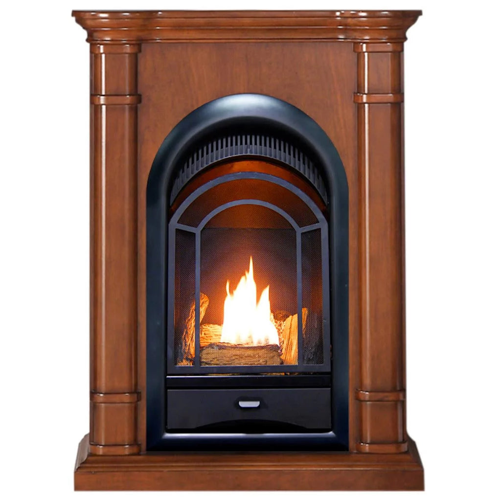 Ventless Fireplace System 10K BTU Duel Fuel Thermostat Insert and Mantel P777