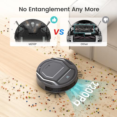 Black Robot Vacuum Cleaner, 2200Pa Suction, 120 Min Self-Charging D852672