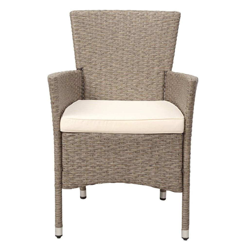 Beige-Brown 7 Piece Patio Wicker Dining Table Z939656