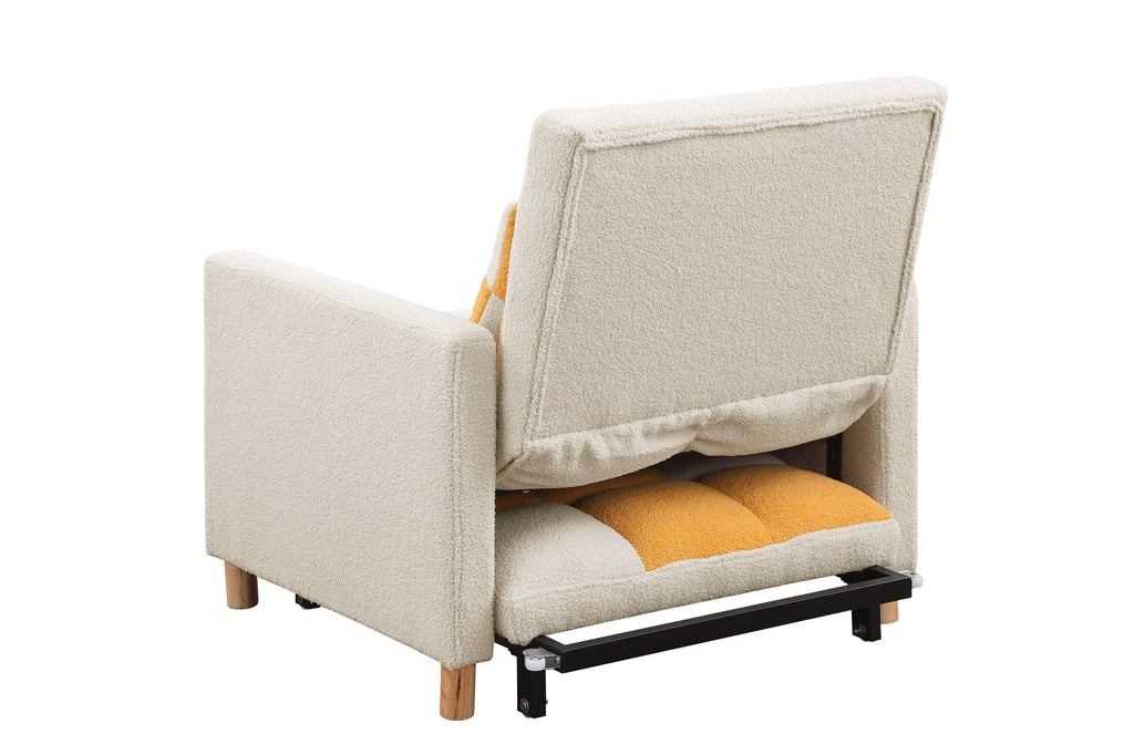 3-in-1 Convertible Sleeper Chair Bed Yellow P2897