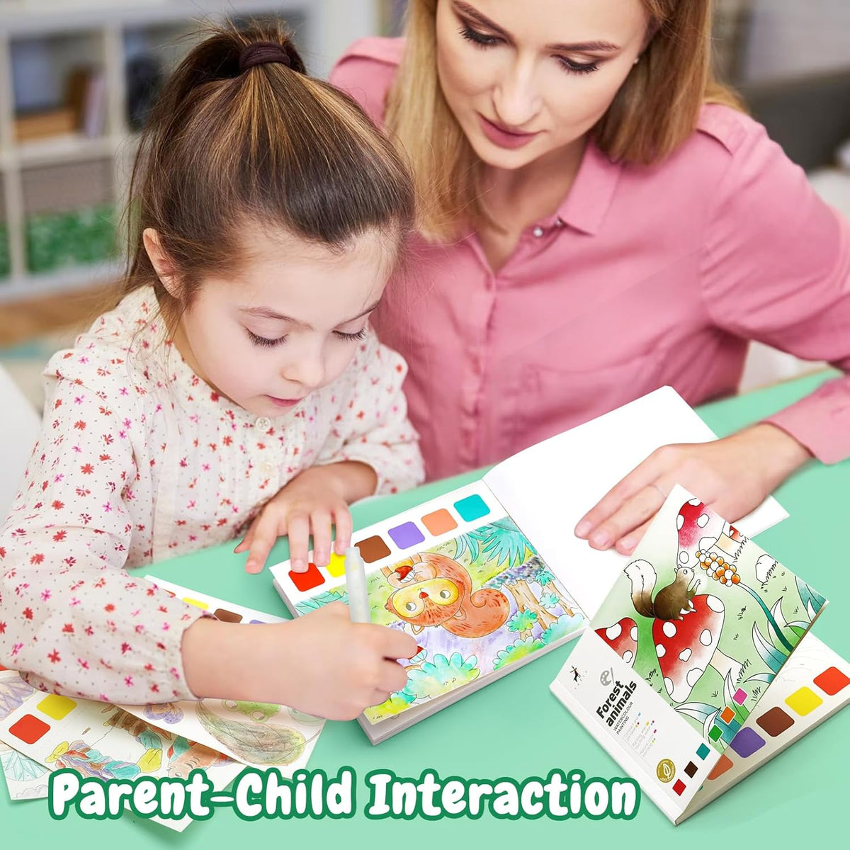 2PCS Watercolor Coloring Books for Kids Ages 4-8 Y881