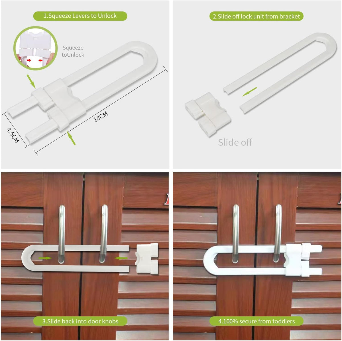 Child Safety Cabinet Locks Drawer Locks 10-Pack T521