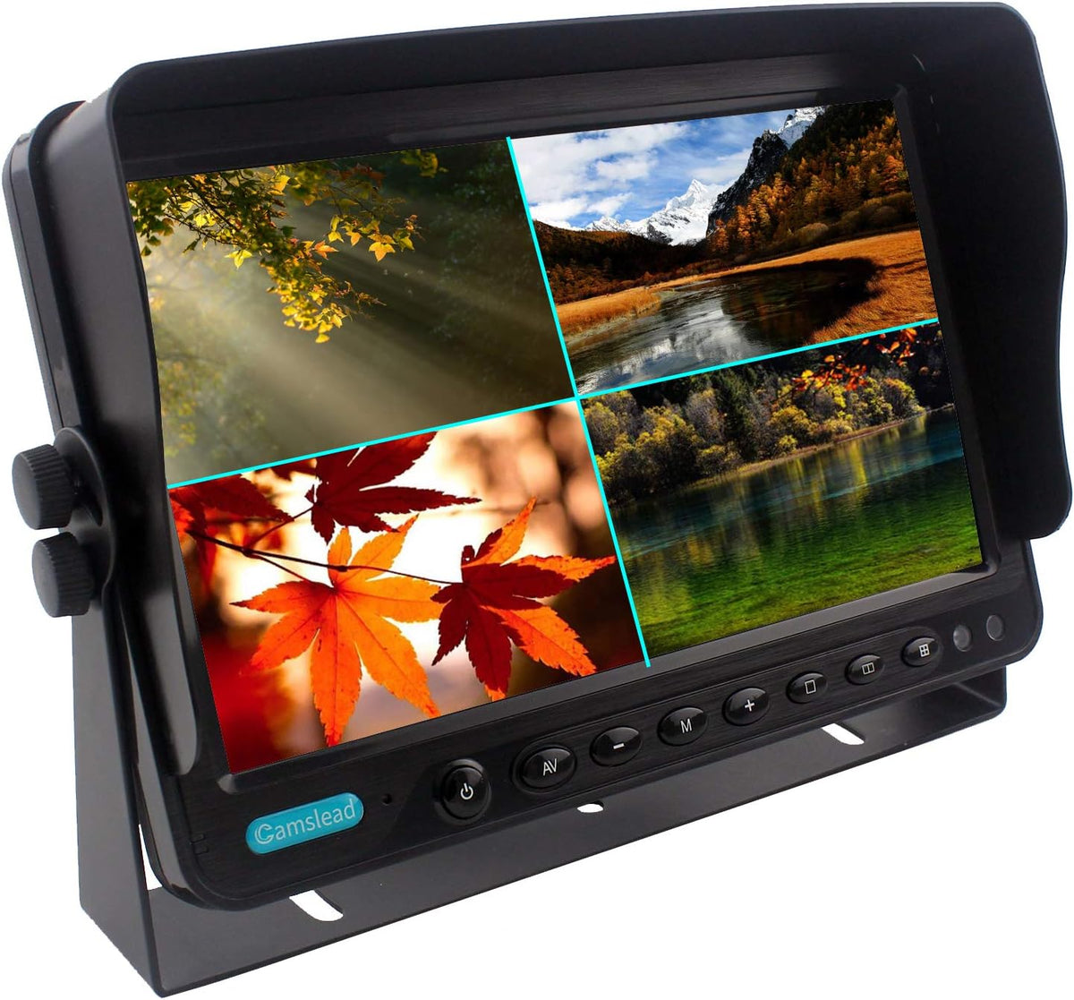 9 inch Quad Split Screen Backup Camera System for Truck Trailer RV Van Caravan Camper B5947
