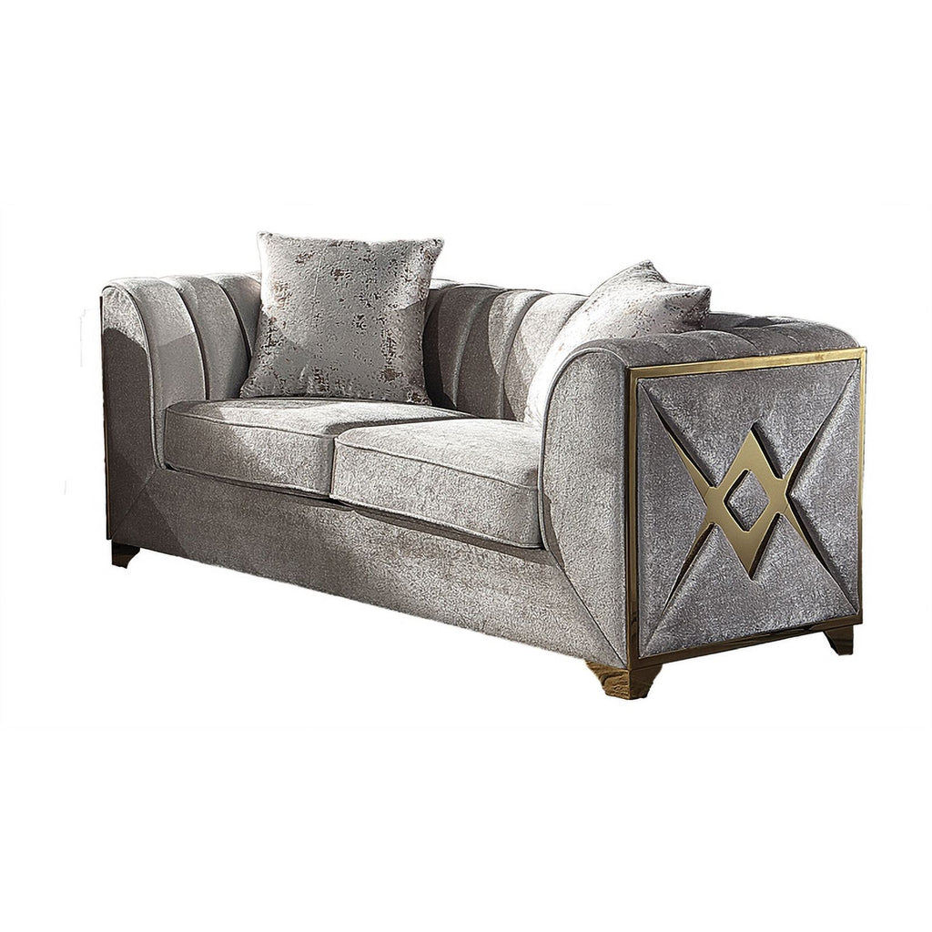 Cream 3 PC Wood Living Room Set Y524886