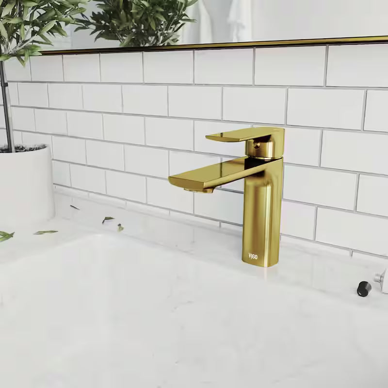 Single Handle Single-Hole Bathroom Faucet Matte Brushed Gold G276910