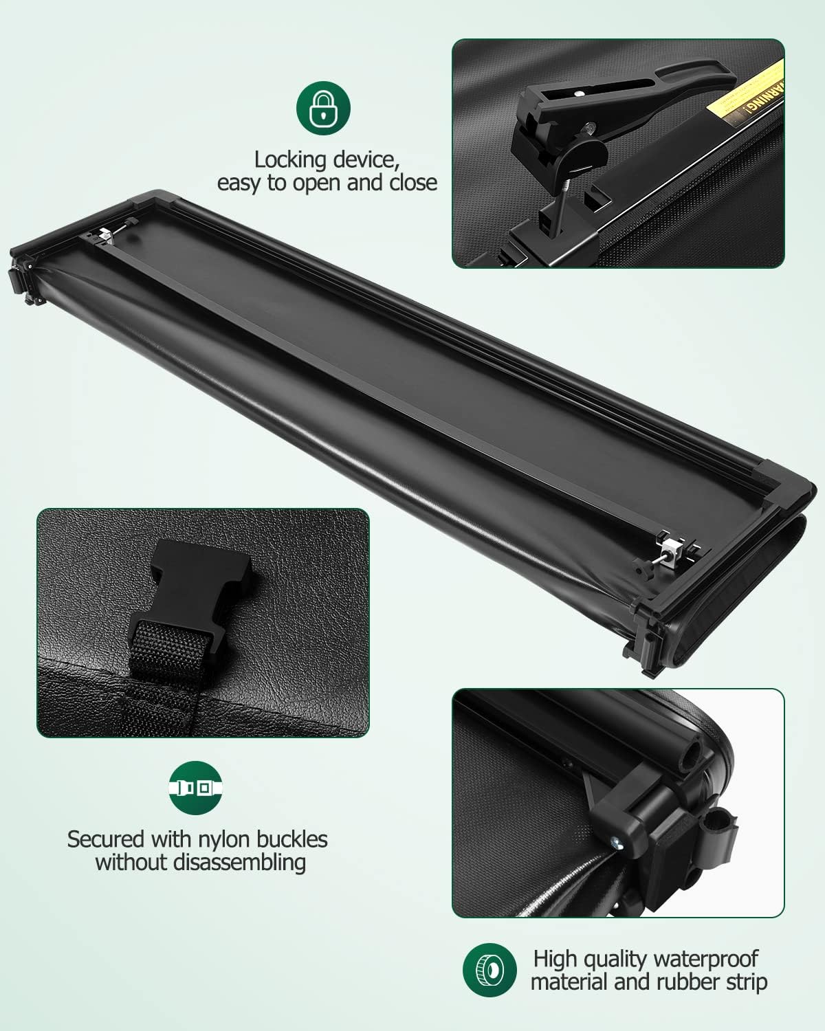 Truck Bed Cover Kit Soft Tri-Fold Tonneau Cover D318