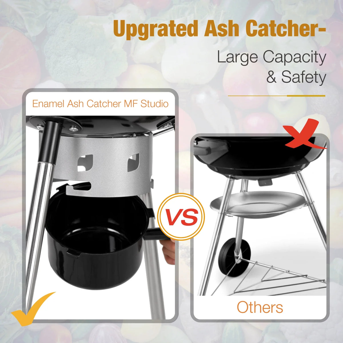 18" Portable Kettle Charcoal BBQ Grill J580