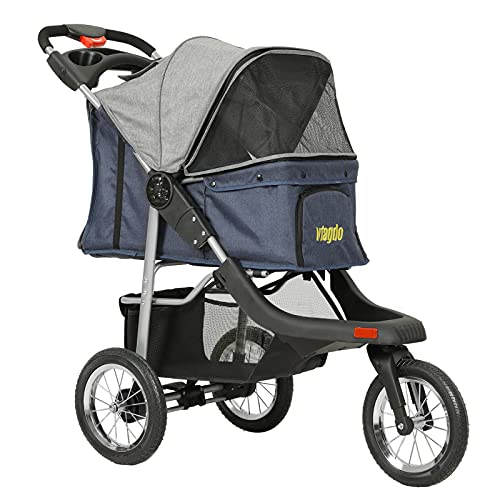 Heavy Duty Foldable Dog Stroller Black Red N9048