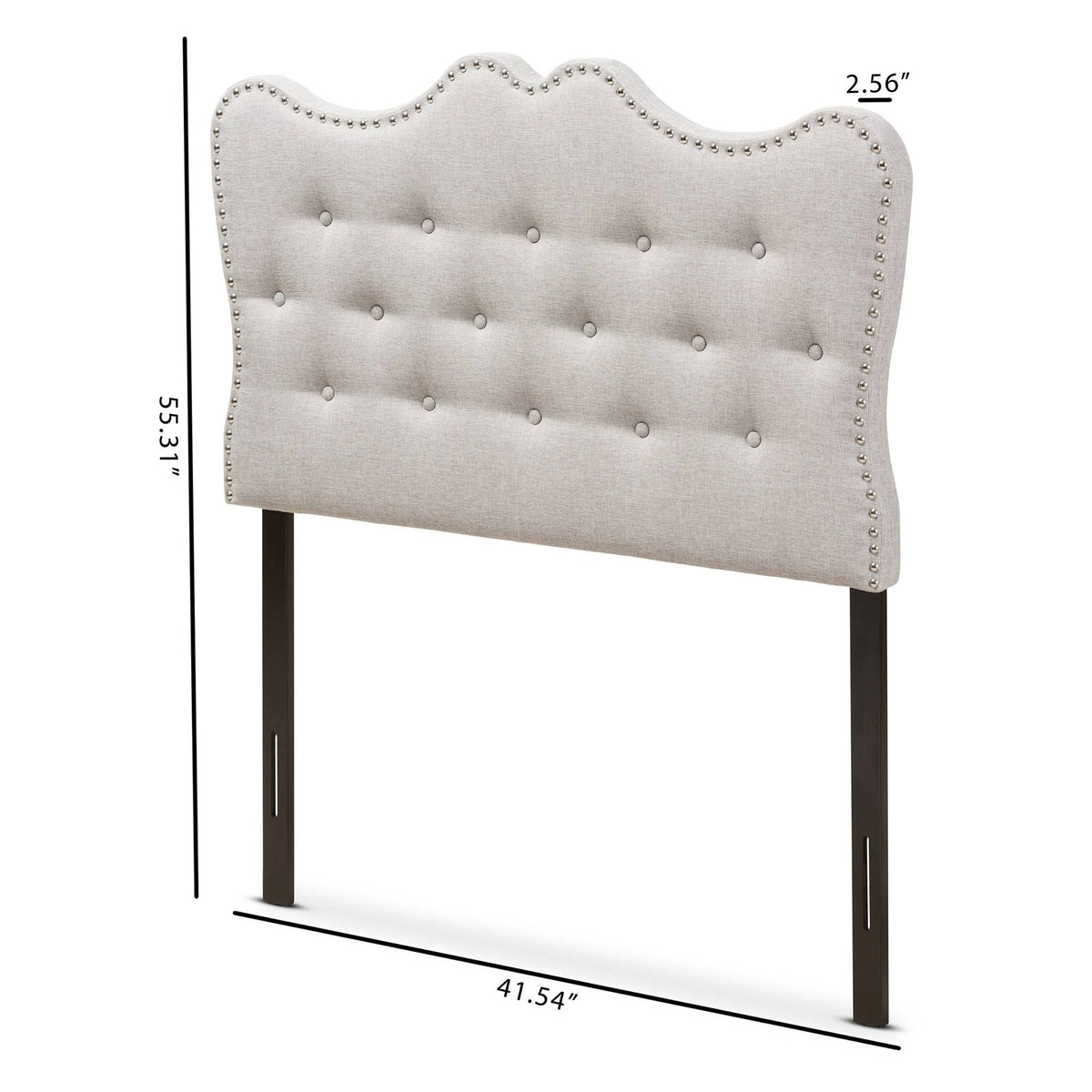 Greyish Beige Fabric Twin Headboard A22674