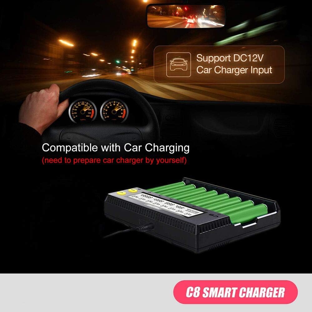 8-Bay Smart Battery Charger with LCD Display V546050