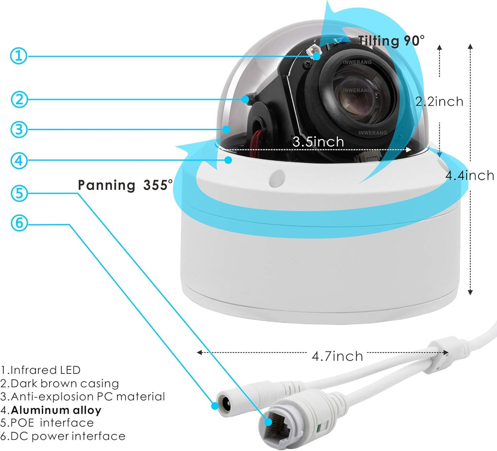 1080P POE IP PTZ 2MP Dome Security Camera Z530
