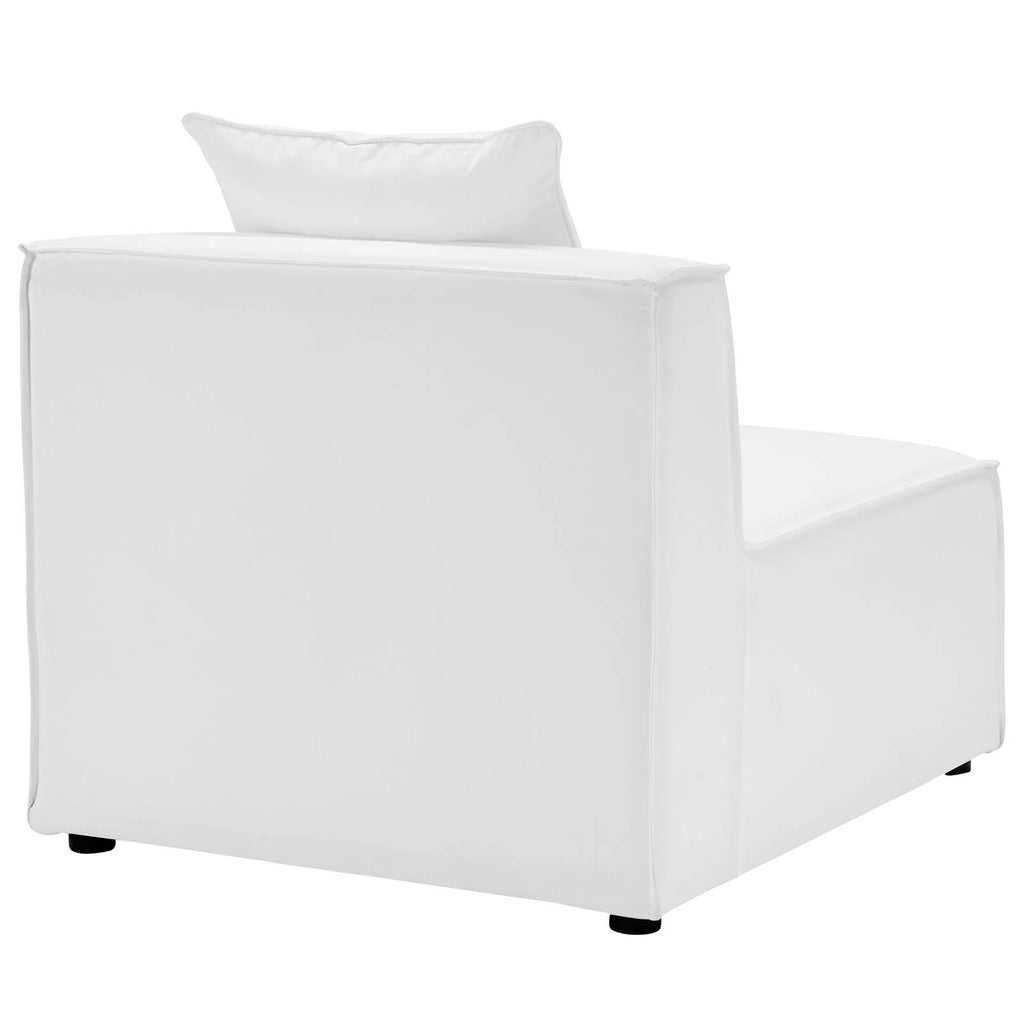 7-Piece White Upholstered Sectional Sofa P1932