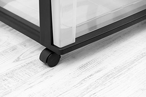 Black Plastic 5 Drawer Rolling Storage Organizer T8466