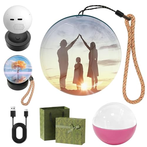 Memory Sphere Christmas Ornament 2.7" USB Rechargeable LED Crystal Ball R2177