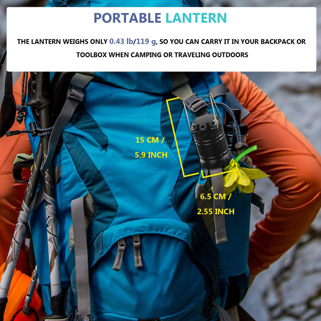 4 Pack Camping Lantern with 30 LED Bulbs and COB Flashlight B78015