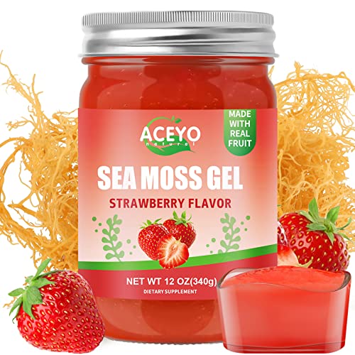12 OZ Organic Raw Vegan Strawberry Sea Moss Gel B852008