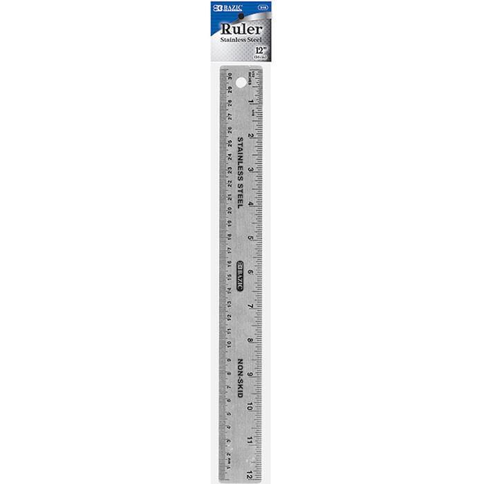 12x22 Stainless Steel Ruler with Non Skid Back Pack of 24 K61896