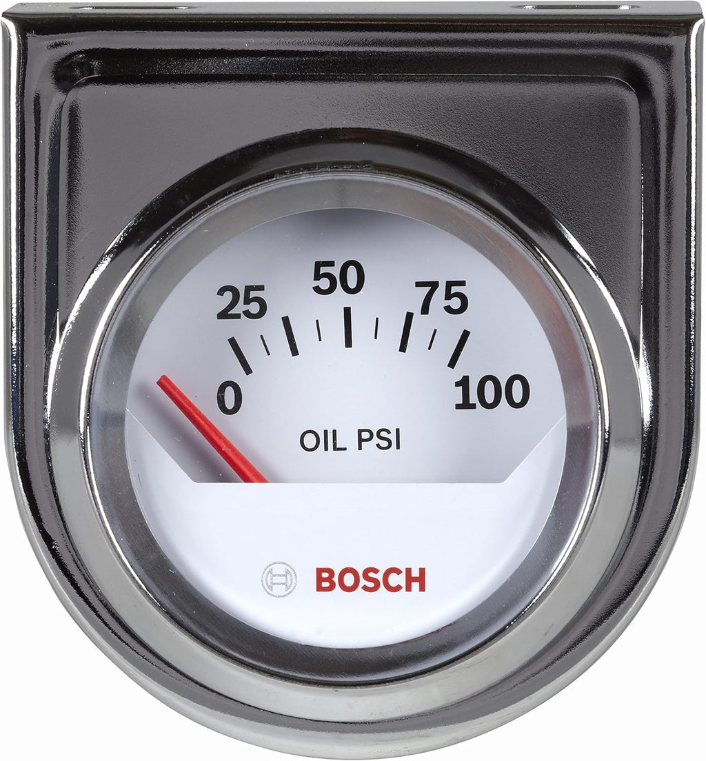 2" Electrical Oil Pressure Gauge White Dial Face Chrome Bezel Pack of 2 L88261