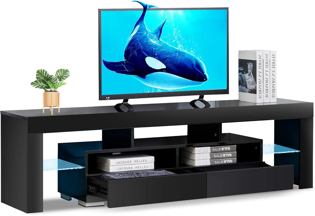 Black LED TV Stand with RGB Lights B659